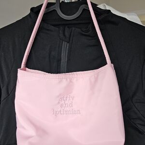 Pink Shoulder Bag with Subtle Embroidery